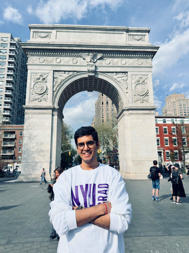 Divij Kapur at Washington Square Park in New York City